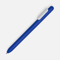 Ручка шариковая Slider Soft Touch, синяя с белым