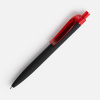 Ручка шариковая Prodir QS01 PRT-P Soft Touch, черная с красным