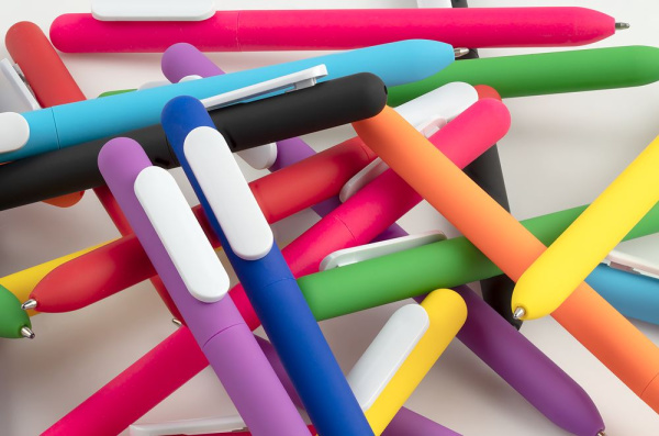 Ручка шариковая Slider Soft Touch, неоново-оранжевая с белым