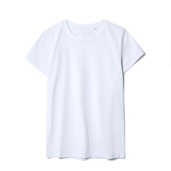 Футболка женская T-bolka Stretch Lady, белая (холодный оттенок)