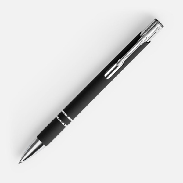 Ручка шариковая Keskus Soft Touch, черная