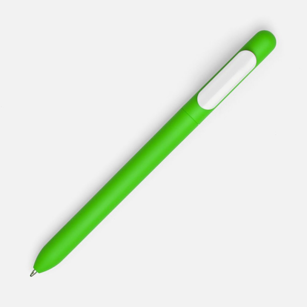 Ручка шариковая Slider Soft Touch, зеленая с белым