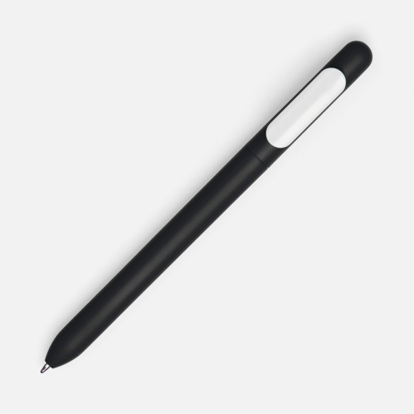 Ручка шариковая Slider Soft Touch, черная с белым
