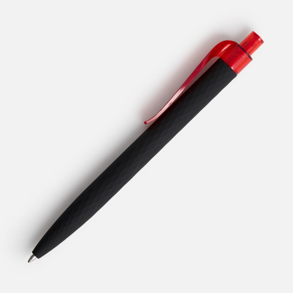Ручка шариковая Prodir QS01 PRT-P Soft Touch, черная с красным