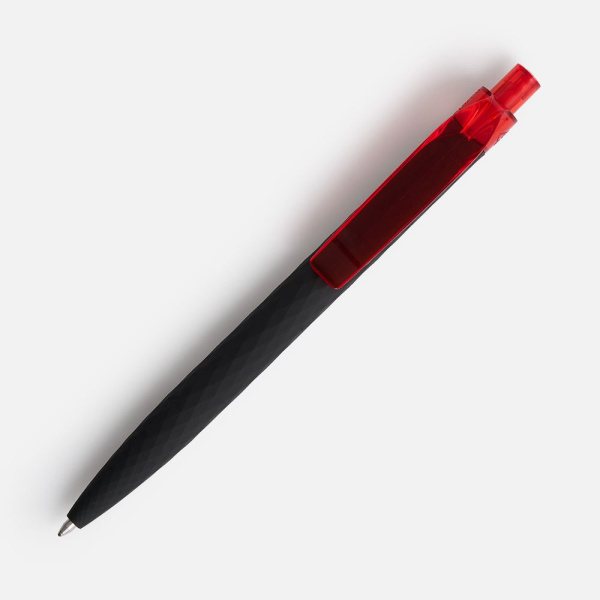 Ручка шариковая Prodir QS01 PRT-P Soft Touch, черная с красным