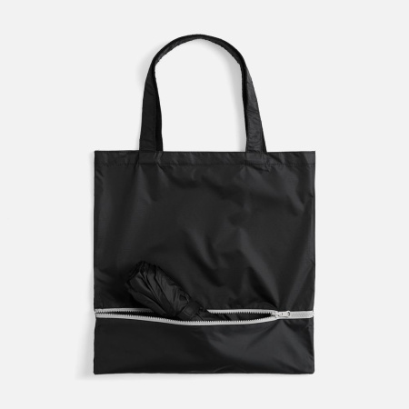 Зонт складной PackWise в чехле-шопере, черный