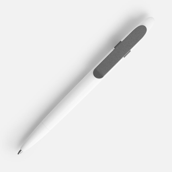 Ручка шариковая Prodir DS5 TSM Metal Clip, белая с серым