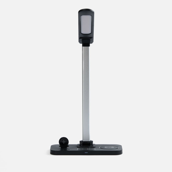 Настольная лампа с беспроводной зарядкой Power Light, черная