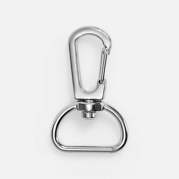 Застежка-карабин Snap hook, M, серебристая (хром)