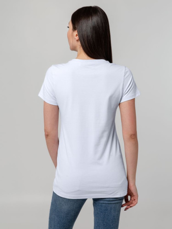 Футболка женская T-bolka Stretch Lady, белая (холодный оттенок)