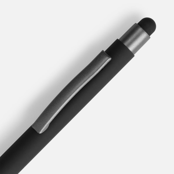 Ручка шариковая Atento Soft Touch Stylus со стилусом, черная