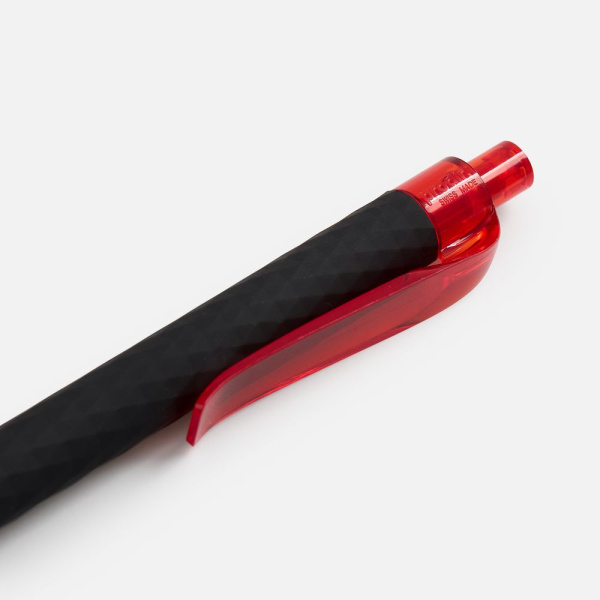 Ручка шариковая Prodir QS01 PRT-P Soft Touch, черная с красным