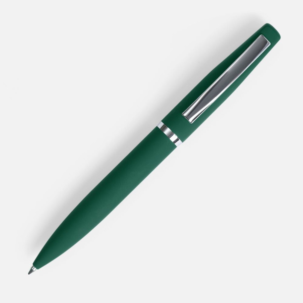 Ручка шариковая Bolt Soft Touch, зеленая