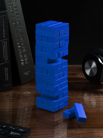 Игра «Деревянная башня мини», синяя